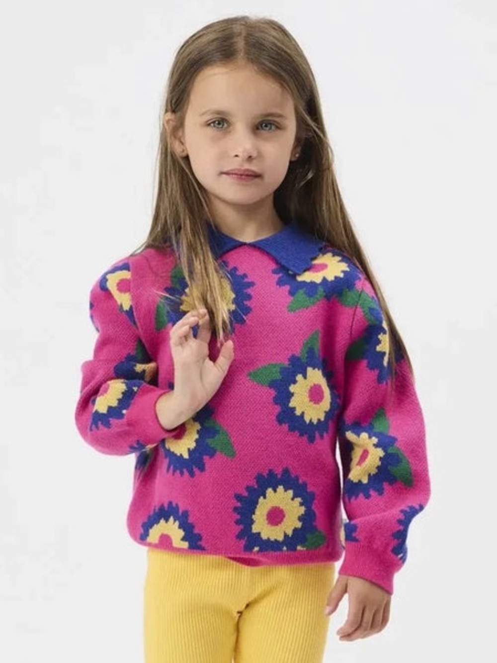 GOLDIE & ACE PINK DAISY COLLAR SWEATER Size 3 NEW